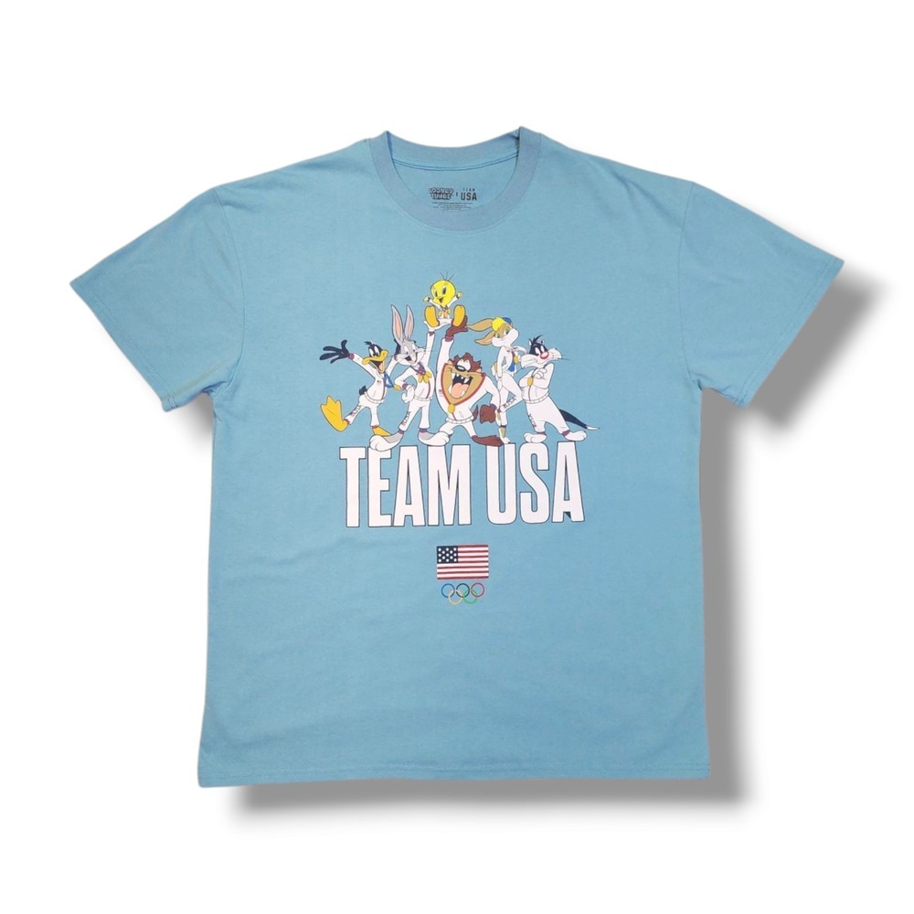 Looney Tunes x Team USA 2024 Olympic Crew Neck Blue T-Shirt Adult XL